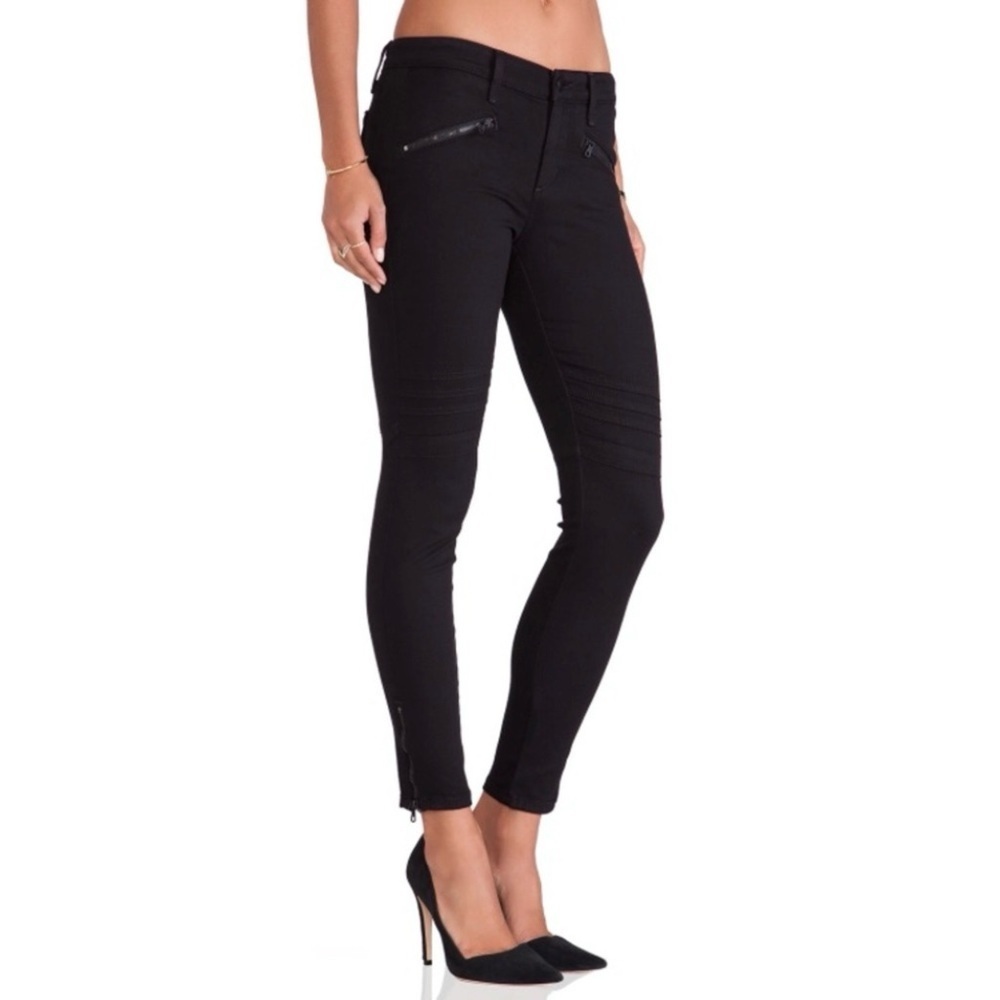 Joe’s Jeans Chevron Ankle Skinny Size 29/8 Jet Black Moto Biker So Soft New NWT